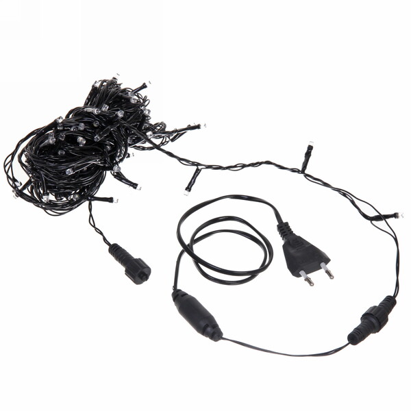 Гирлянда для улицы "Мерцание" 11м 120 ламп LED чёрный провод,1 реж.,IP-54, Теплый белый, белое мерцание (возможность соединения)