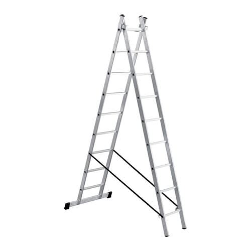 Лестница алюм. двухсекц. 2х9 ступ. выс. 2,57/4,49, вес 7,34кг, стенка проф. 1,1мм, 60х20мм UFUK Турция (1/1)