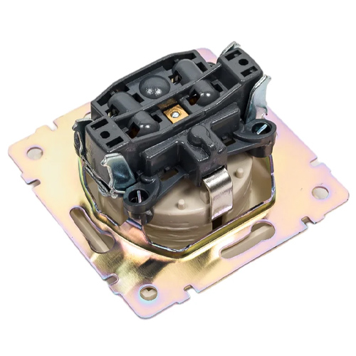 Розетка с заземлением 16А бежевая "Нептун" (SBE-05i-16-S1-Z)