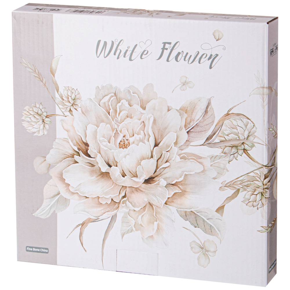 НАБОР ТАРЕЛОК ЗАКУСОЧНЫХ LEFARD, WHITE FLOWER, 2 ШТ. 23 СМ СЕРЫЙ, КОР=12НАБ.