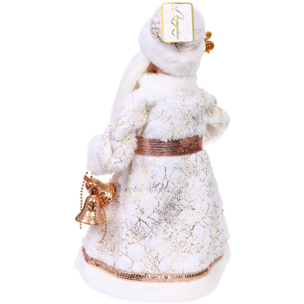 Дед Мороз музыкальный "Зимний день" в бежевой шубке 40 см