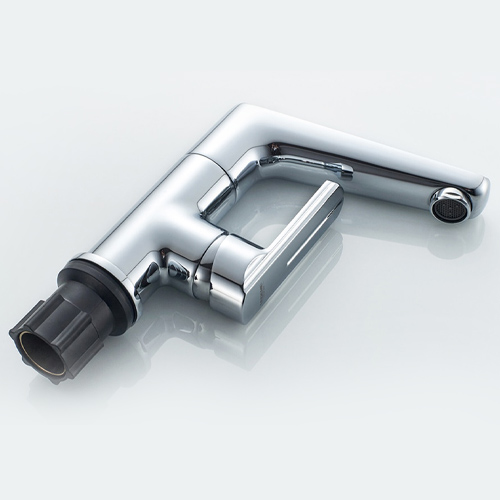 Смеситель для умывальника с гайкой картридж 35мм однорычажный короткий излив Ledeme L1066