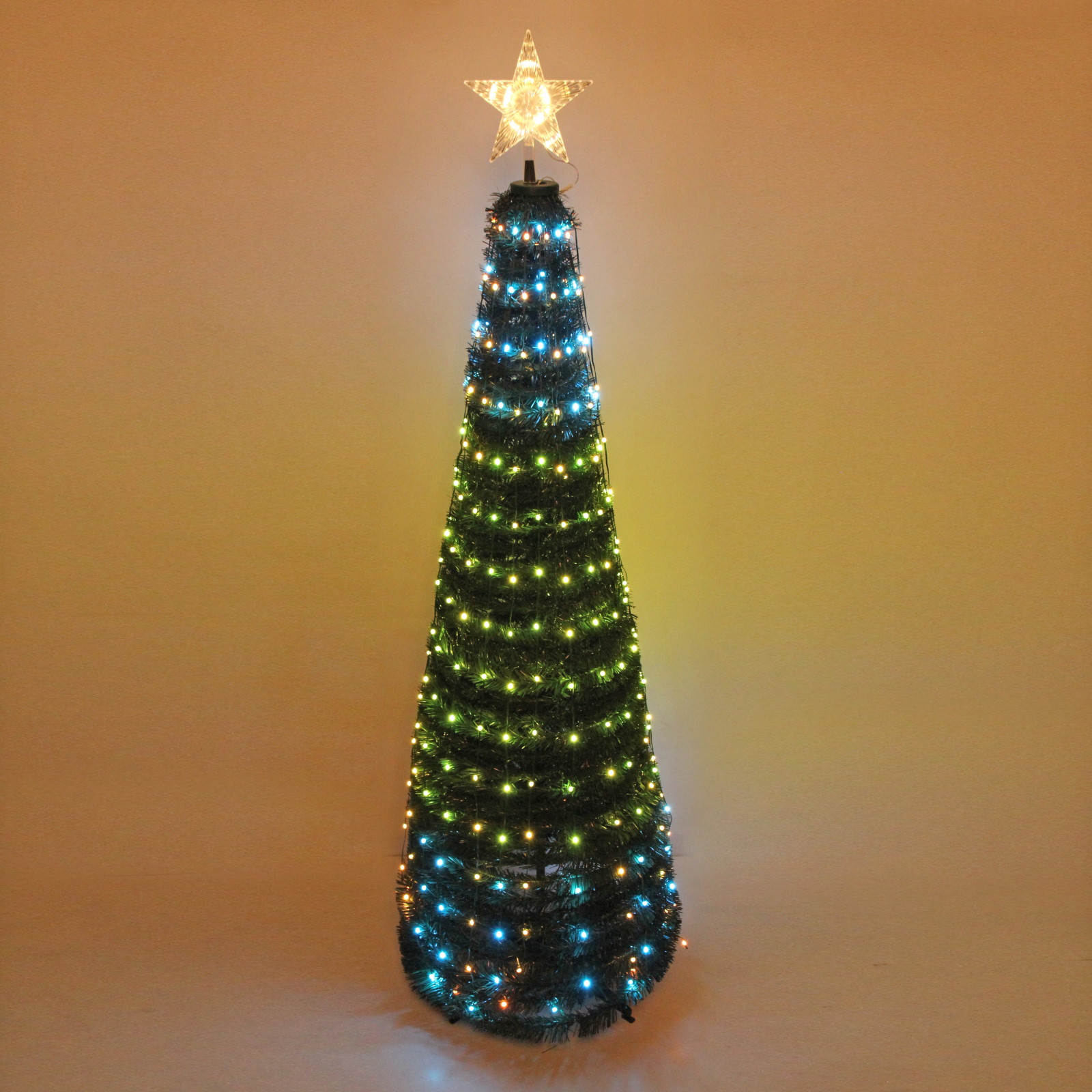 Елка с гирляндой "Ёлка" в1,8 м, d-0,6 м 17 линий 272 лампы LED, зелен. пров, более 8 реж,IP-20, RGB