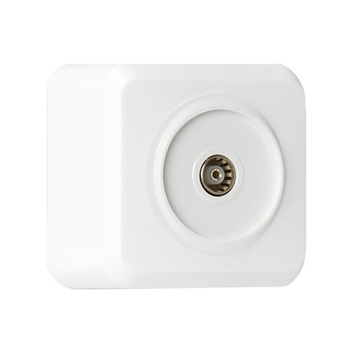 Розетка телевизионная 1-местная 75Ом 5-862МГц "Юпитер" SBE-03w-S1-TV, белая