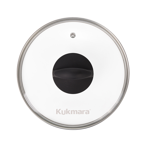 Кастрюля Kukmara 2,5 л со стеклянной крышкой, антипригарное покрытие "Granit", black