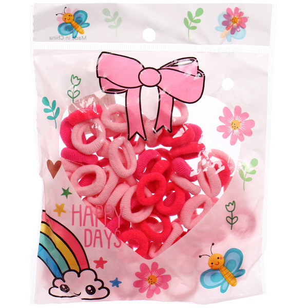 Резинки для волос 80шт "МИНДАЛЬ", оттенки розового, d-2см