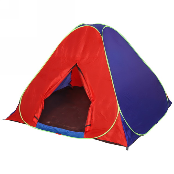 Палатка туристическая Селенга-3 однослойная, 200*200*130 см, самораскладывающаяся, цвет красно-синий