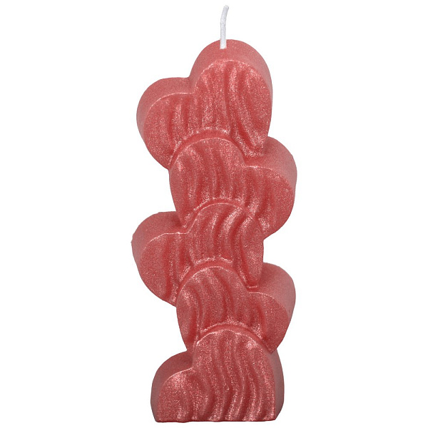 Свеча декоративная "Сердечки", 2,5х5х11,5 см. 2цв NEW