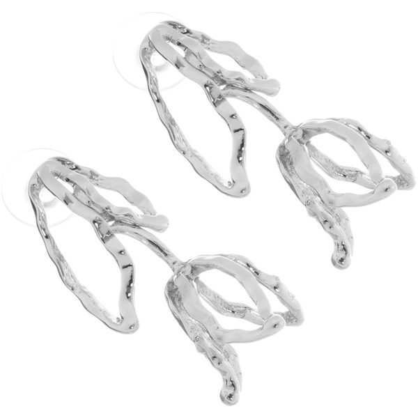 Серьги "ЭЛЛОДИ", тюльпаны, цвет золото и серебро, 4*1,5см