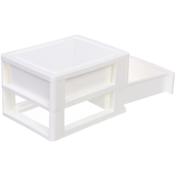 Комод малый для хранения "БАРЛАО", два отделения, цвет белый, 13*17*10,5см (пакет)