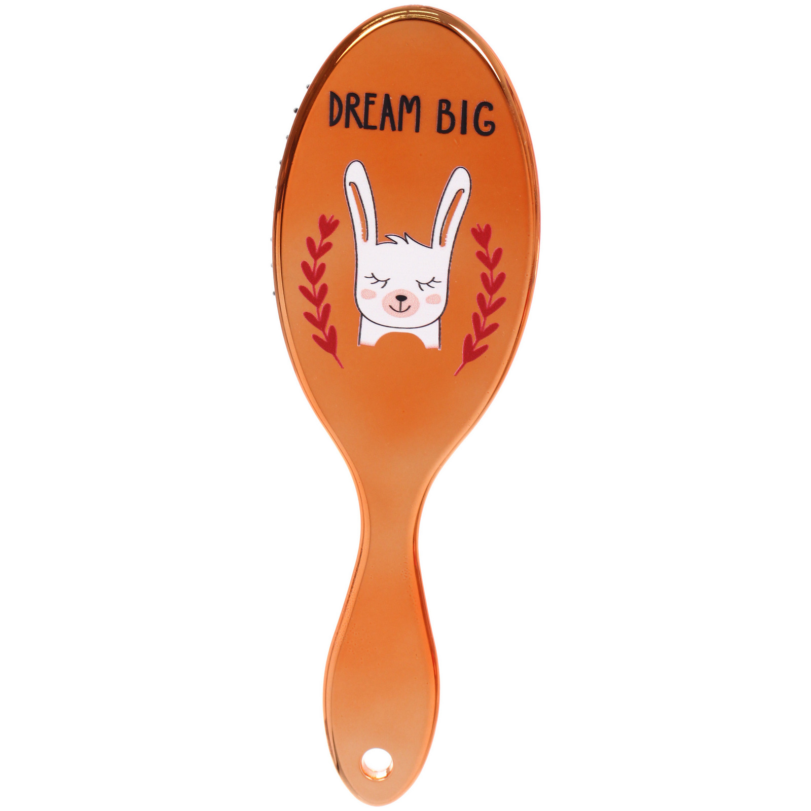 Расческа массажная зеркальная "Animals", милые зверятки, микс 4 цвета, 7*22 см (блистер Ultramarine)