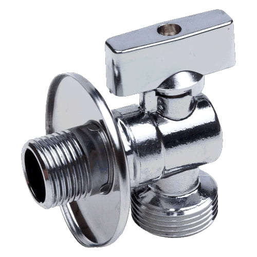 Кран шаровой угловой с удлиненной резьбой 1/2"нар-1/2"нар Cr B AQUALINK 03969