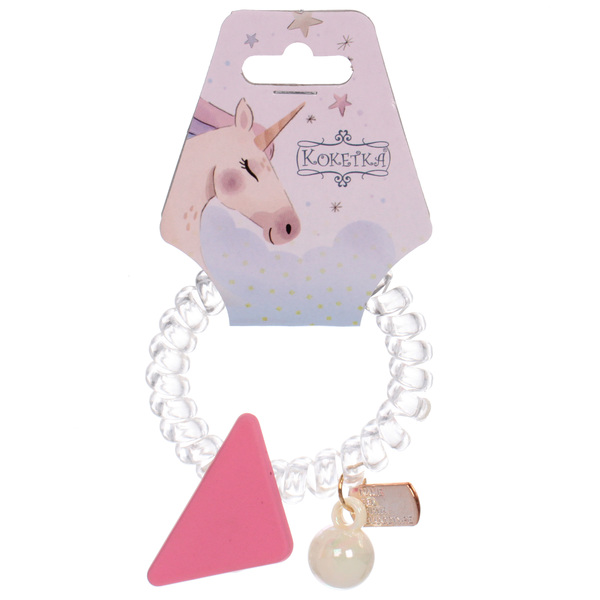 Резинка для волос силиконовая "Salon Bon Bon", треугольник, микс 5 цветов, d-5,5см, ( подвес единорог)