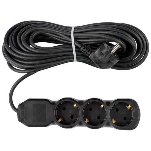 Удлинитель ENGY "Гранд" 10 м/3 розетки с заземлением (ПВС 3х0,75), черный