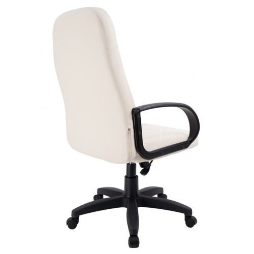 Кресло офисное (компьютерное) TRON V2 экокожа Prestige, хром, слоновая кость