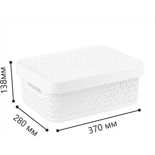 Корзина Элемент 11л, с крышкой, белый, Альтернатива, М9017, 1/7
