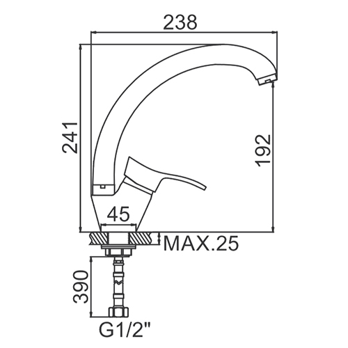 Смеситель для кухни LEDEME 5914 шар, на гайке, латунь (1/10)