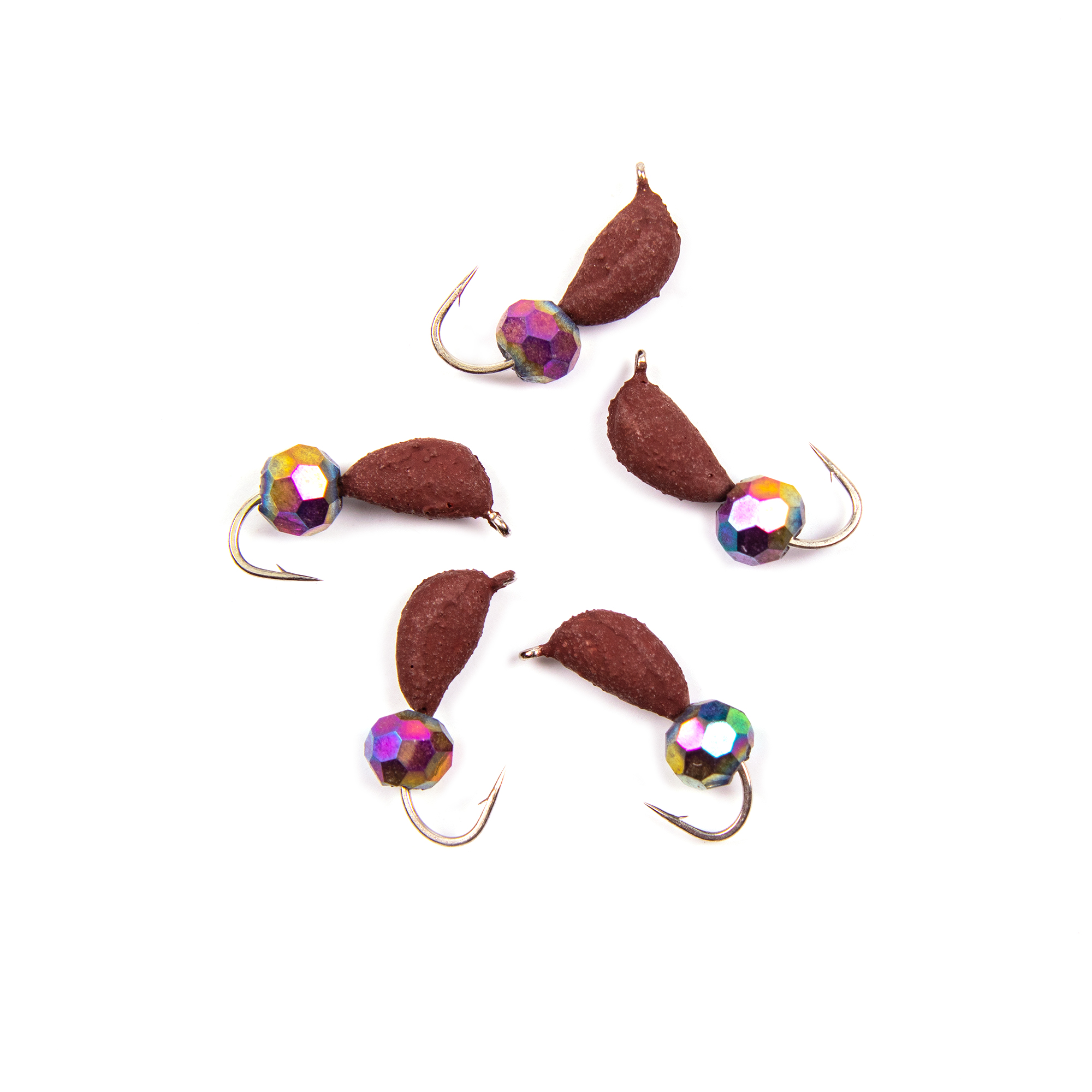 Мормышка безнасад. ЯМАН "Банан" матовый шоколад, d-3,5 мм, вес 0,7 г, кристалл хамелеон (уп.5 шт)