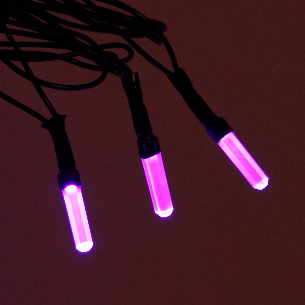 Гирлянда для дома "Кристаллы"  9,5 м 100 ламп LED черный пров.,8 реж.,IP-40, Фиолетовый (возможность соединения)