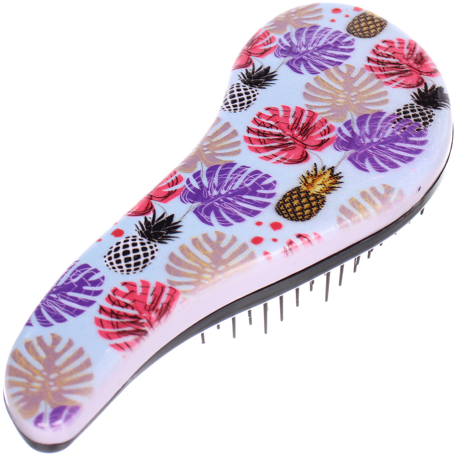 Расческа массажная компактная "ЭФФЛОДИ", микс 4 дизайна, 18*7,5см (PVC коробка)