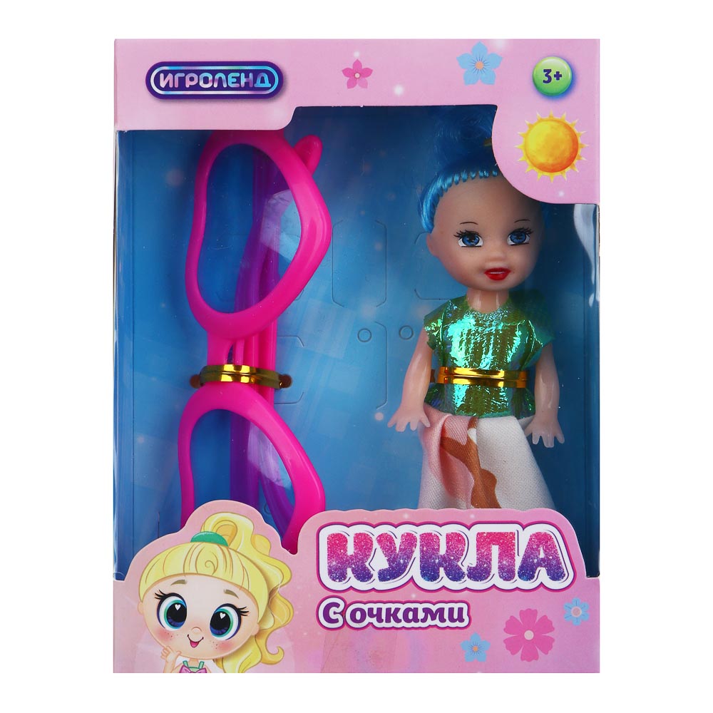 ИГРОЛЕНД Кукла с очками, PVC, PP, ABS, 10,5х4х14 см, 2 диз.