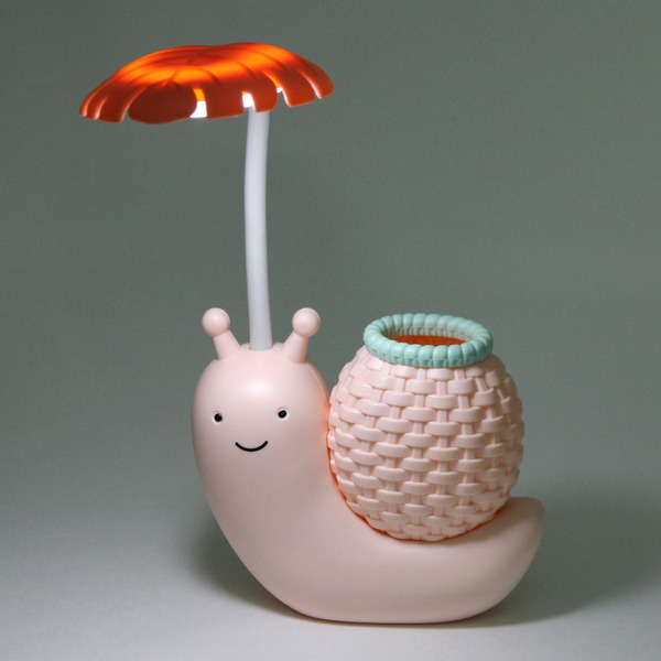 Настольная лампа "Sweet - Улитка" 30*12*7 см LED с подстаканником, USB 0.6-3W, Персиковый