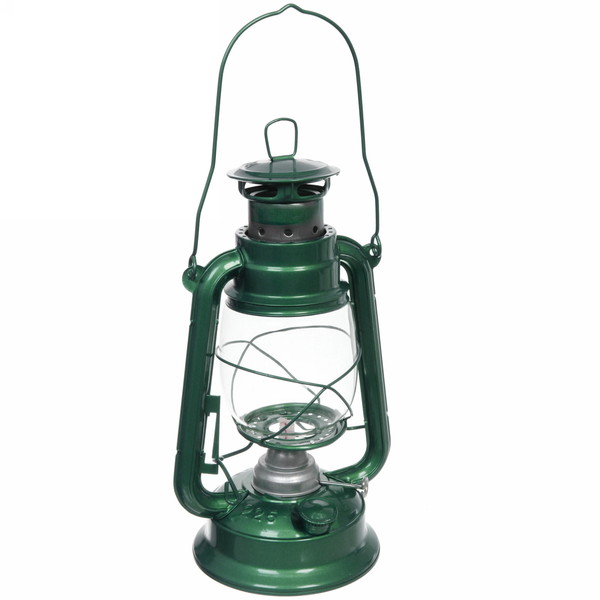 Лампа керосиновая "Винтаж" 28см 280мл переносная, цвет зеленый