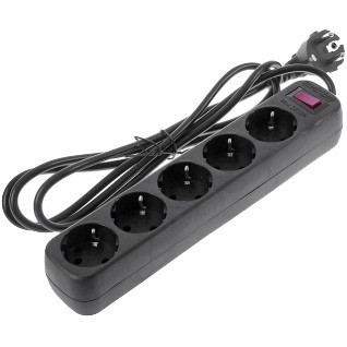 Сетевой фильтр Smartbuy SBSP-18-K, 5 розеток, 2200 Вт, 1,8 м, черный