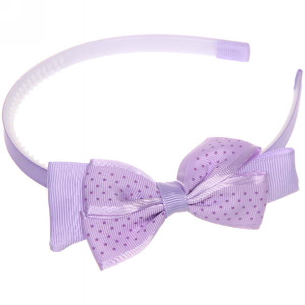 Ободок для волос детский на блистере "Rapunzel", в горошек, микс 6 цветов, 1см