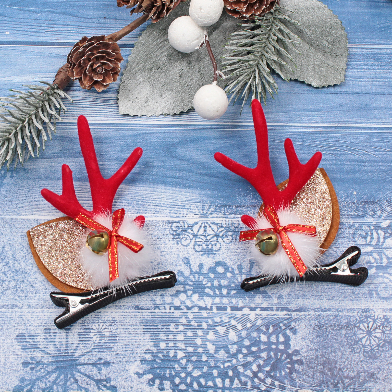 Зажим для волос карнавальный "Звон бубенчиков" 5*7 см (набор 2 шт)