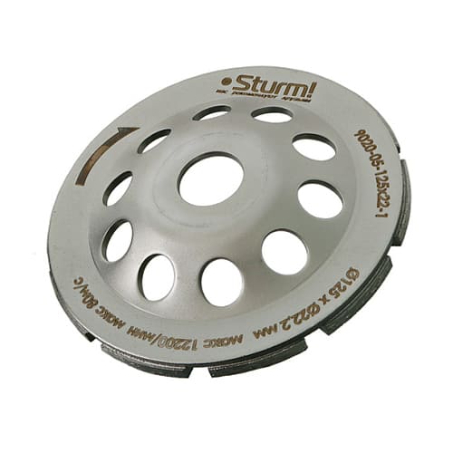Чашка алмазная шлифовальная 1 ряд 10 сегментов STURM 9020-05-125х22-1