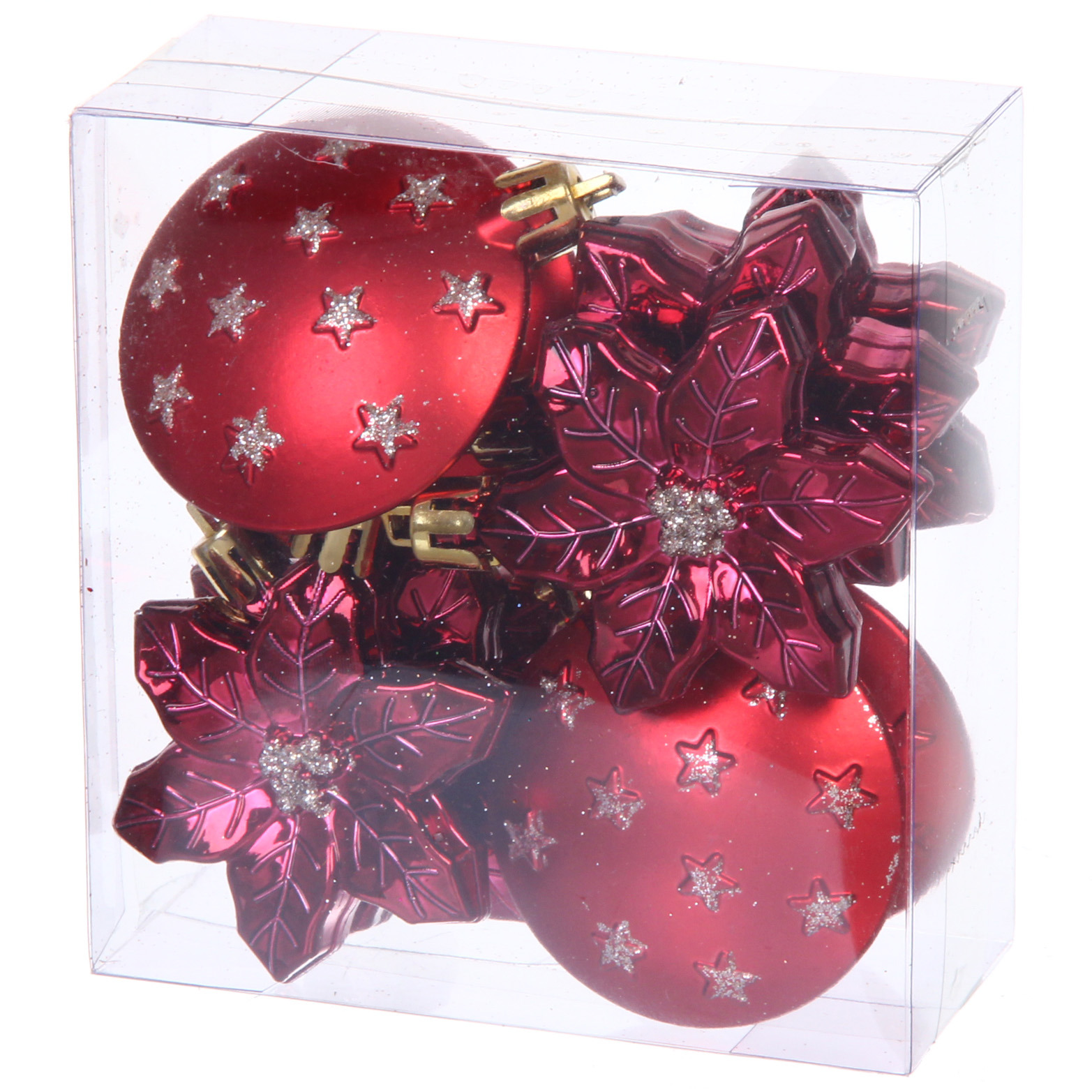 Набор ёлочных украшений "Сказочная зима" 45 предметов, Красный/Шампань