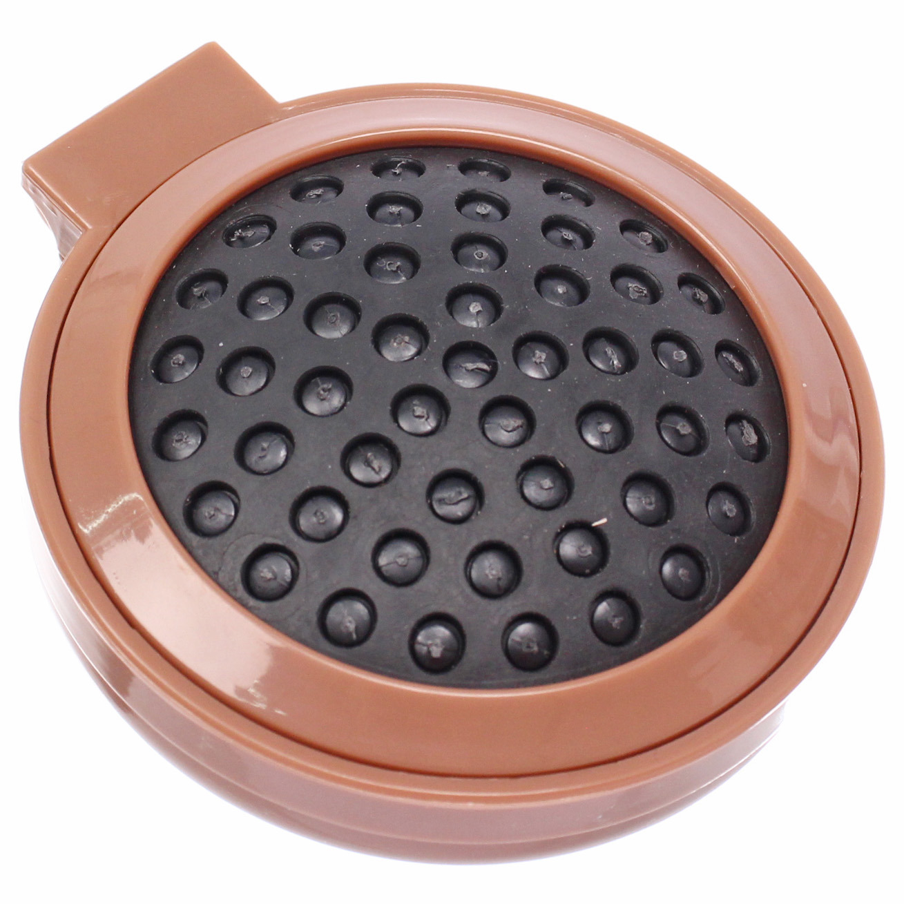 Расчёска массажная складная с зеркалом "БАМБИ БУМ", цвет шоколад, d-6.5см (пакет с подвесом)