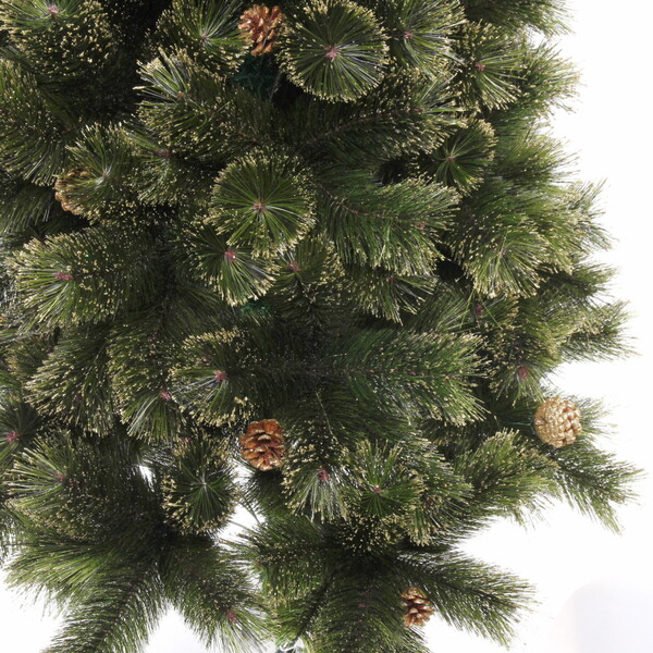 Ёлка "Зимушка" 180 см, леска, шишки, золотое напыление (267 веток) (SZ802GA-180)