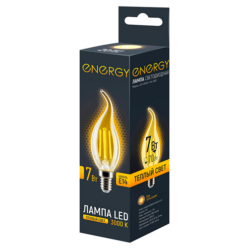 Лампа светодиодная Energy LED С35FW-7-E14-3000