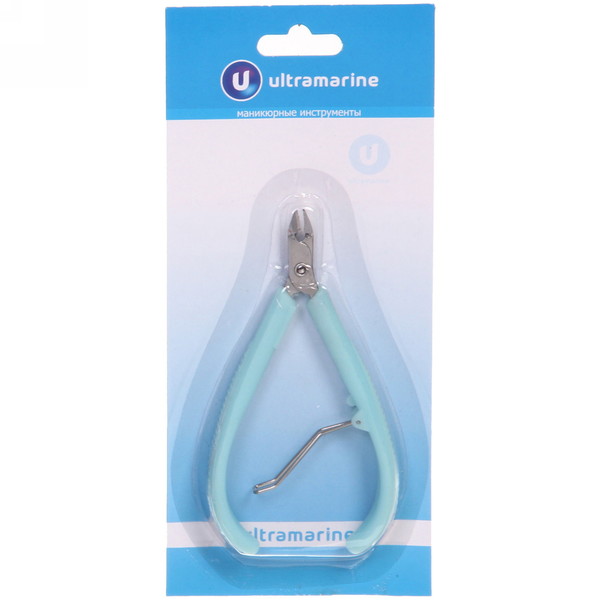 Кусачки для кутикулы, на блистере "Ultramarine", одна пружина, ручки пластик, цвет микс, на блистере,10см