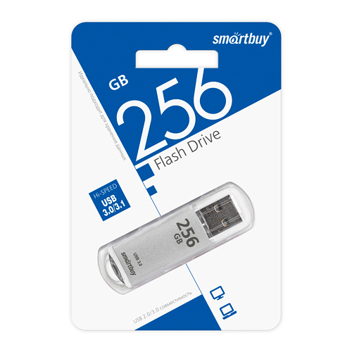 UFD 3.0/3.1 Smartbuy 256 GB V-Cut Silver (SB256GBVC-S3)