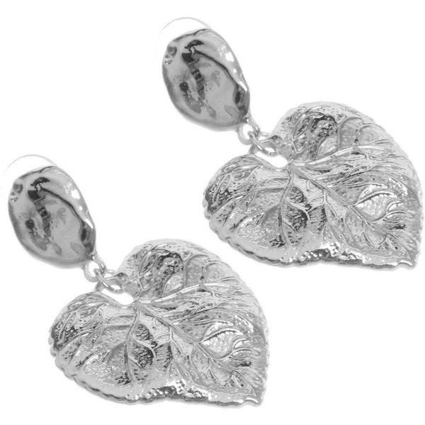 Серьги "ЭЛЛОДИ", листья, цвет золото и серебро, 3*5см