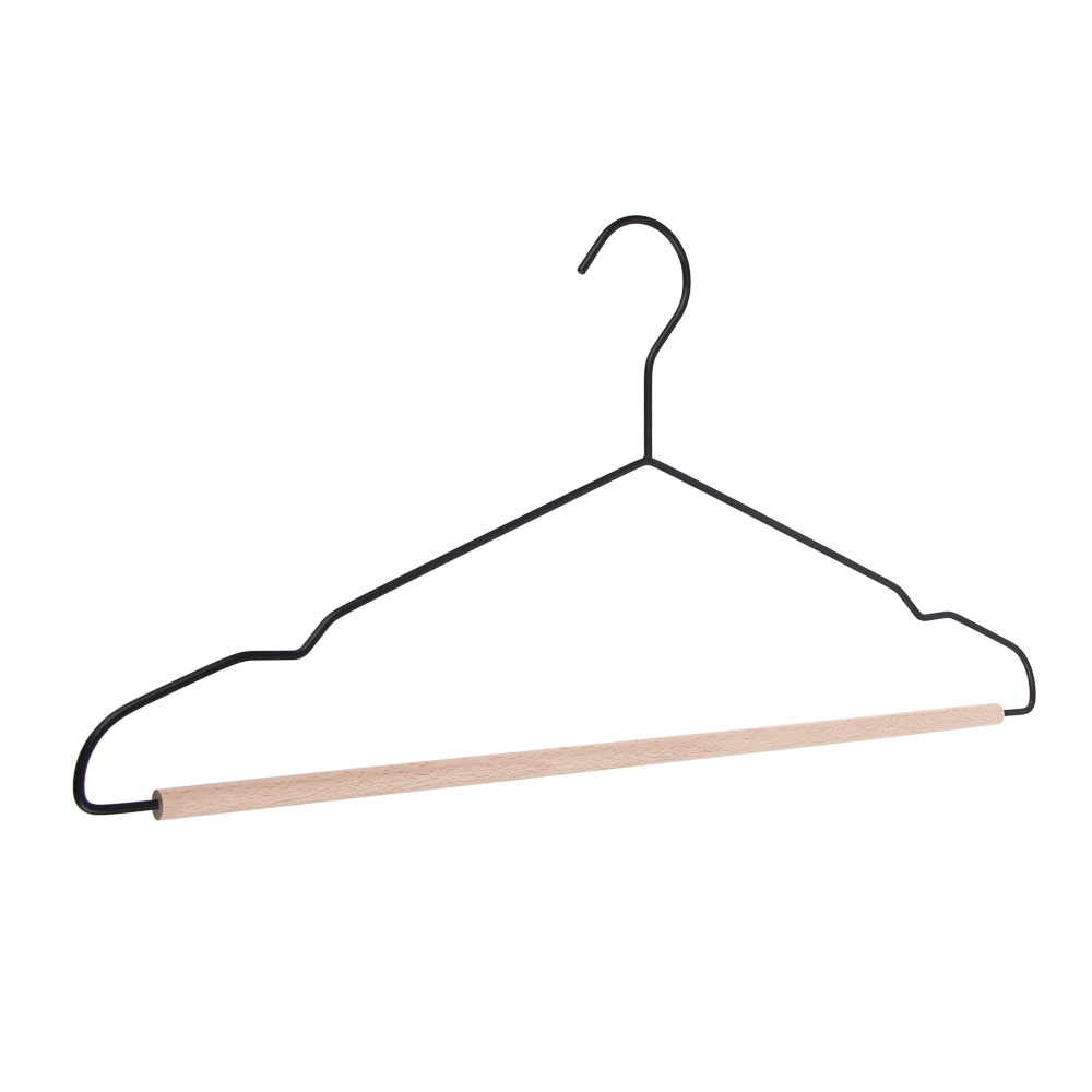 VETTA Вешалка с перекладиной, 41х19.5х0.3 см, металл, дерево, черный глянец