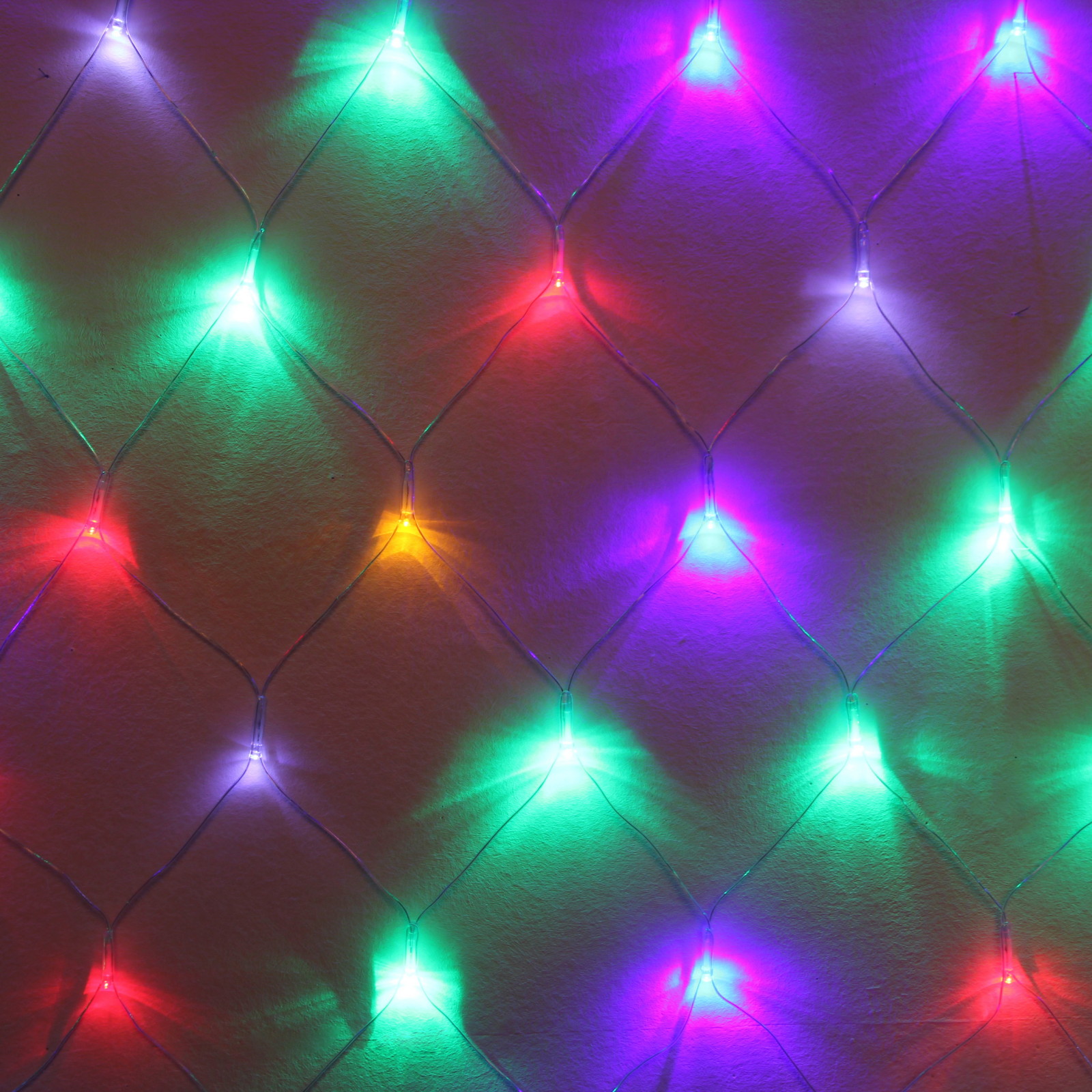 Гирлянда для улицы СЕТКА "Мерцание" ш2,0* в1,5 м 192 ламп LED, прозр.пров,1 реж.,IP-54, Мультицвет (возможность соединения)