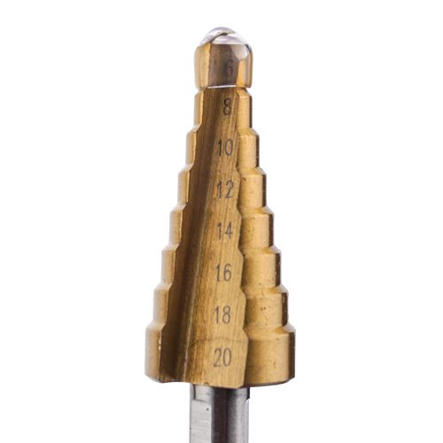 Сверло по металлу ступенчатое 6-20мм 8 ступеней Барракуда P6M5, цилиндрич. хвостовик, 1/300