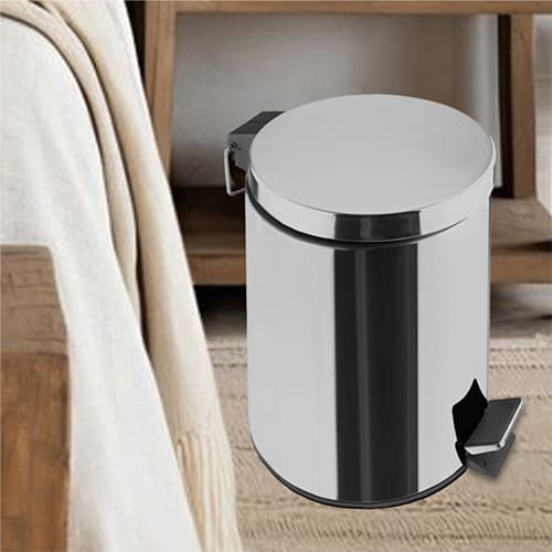 Ведро для мусора Delphinium Н102 5л, хром