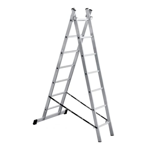 Лестница алюм. двухсекц. 2х7 ступ. выс. 2,02/3,39, вес 6,03кг, стенка проф. 1,1мм, 60х20мм UFUK Турция, 1/1