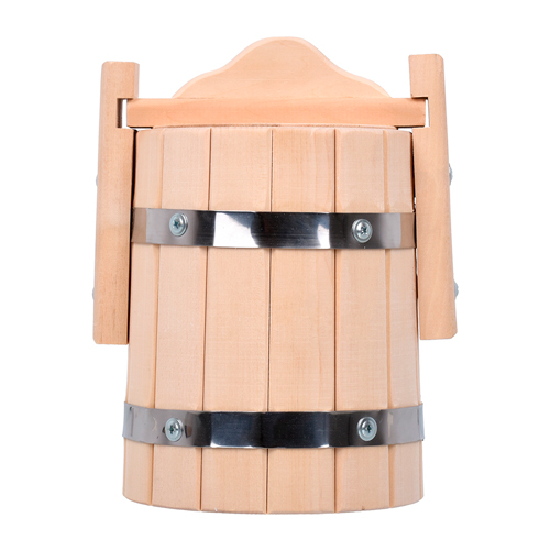 Бондарное ведёрко для хранения 1 л с крышкой "Банные штучки" липа 