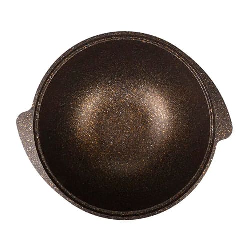 Казан для плова Kukmara 4,5 л, со стеклянной крышкой, антипригарное покрытие "Granit ultra", black-gold