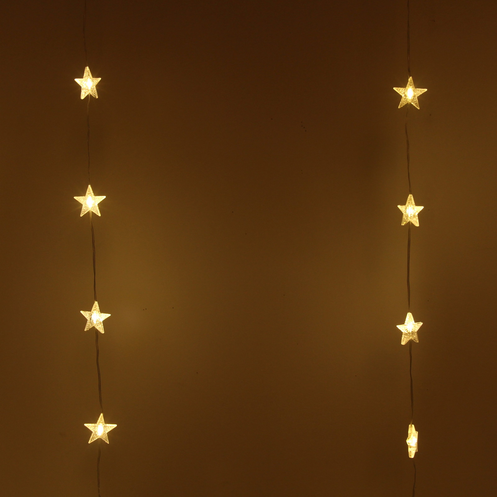 Гирлянда для дома ЗАНАВЕС "Звезды" ш3* в2 м 160 ламп LED, прозр. пров, 8 реж,IP-40, Теплый белый (возможность соединения)