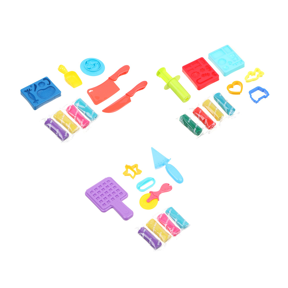 ХОББИХИТ Набор для лепки "Кулинарные штучки", тесто, пластик, 31х3х21см, 3 дизайна