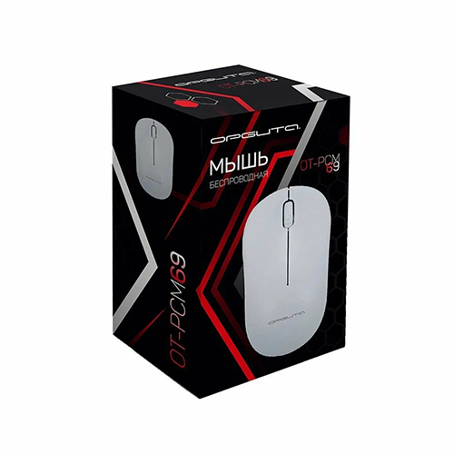 Мышь беспроводная Орбита OT-PCM69 (USB, 2.4ГГц, 1АА, 10 м), белая