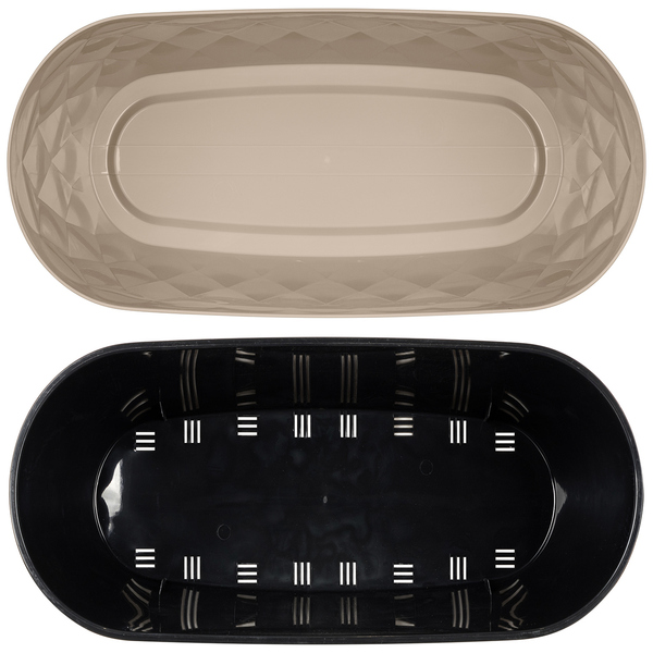 Горшок для цветов 5л "Laurel" с дренажной вставкой (бежевый)