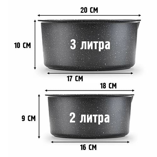 Набор посуды Огонек OG-HOG14, 10 предметов, черный